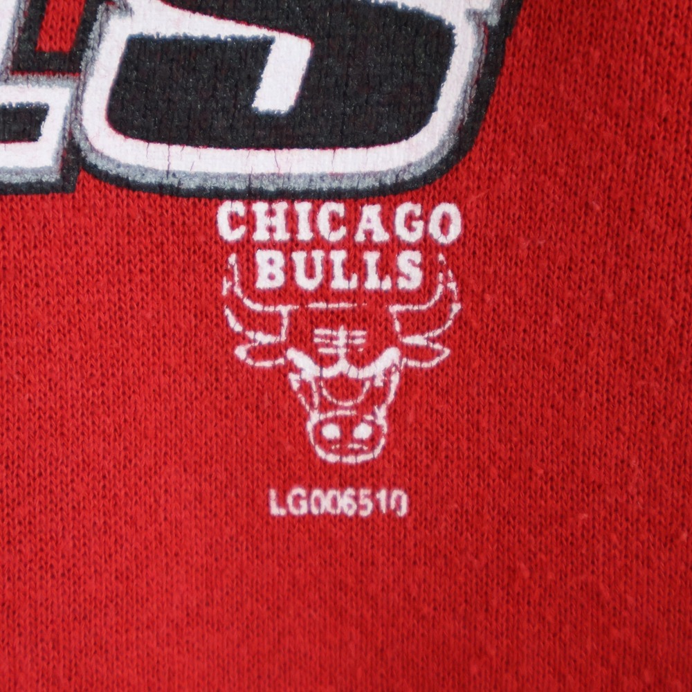 Vintage 90s Chicago Bulls Logo 7 Hoodie Kids L 14-16 Basketball Red Cotton - Picture 3 of 16